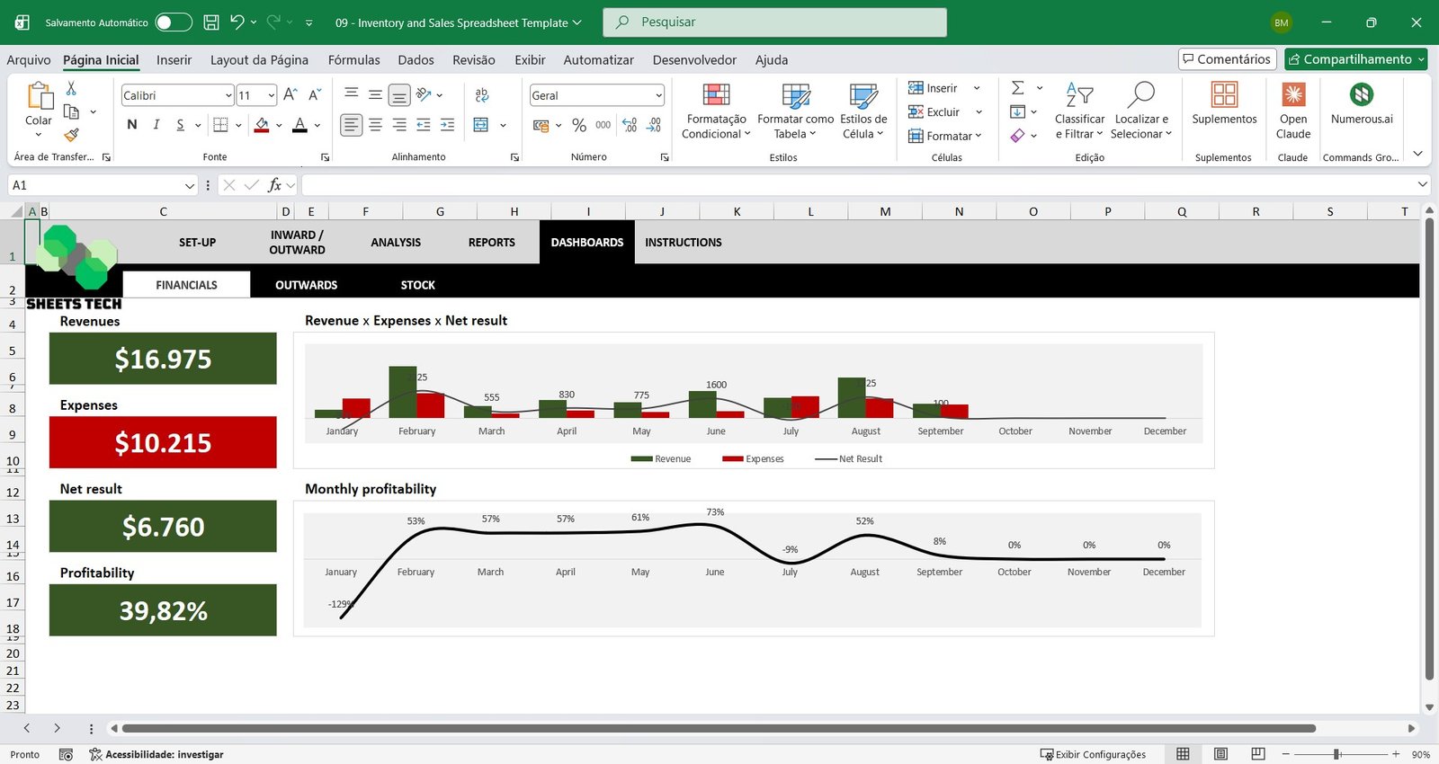 IInventory and Sales Spreadsheet Template 10