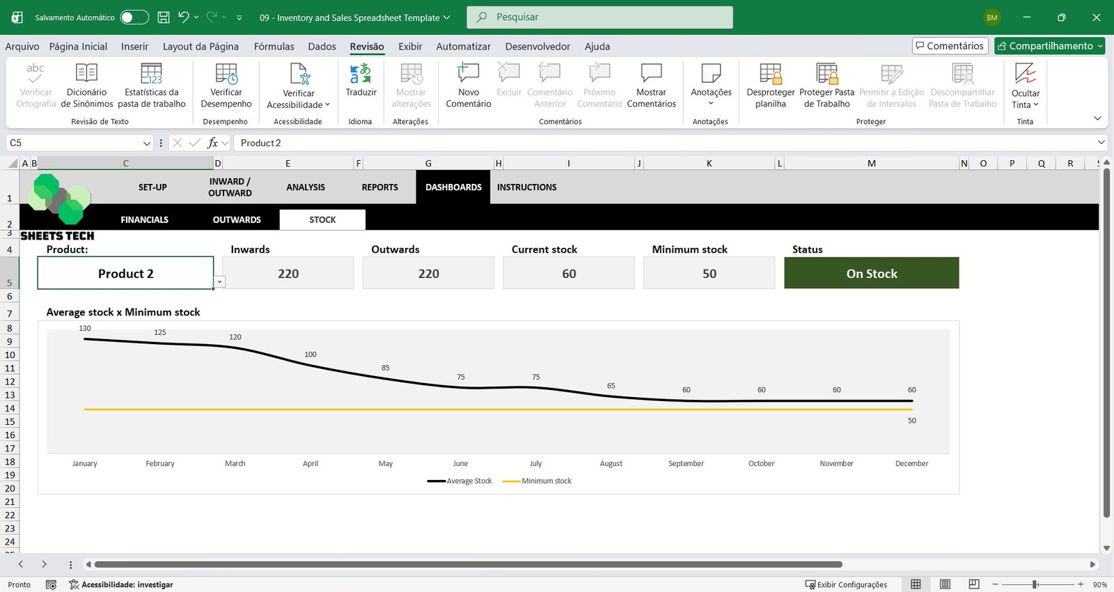 IInventory and Sales Spreadsheet Template 12