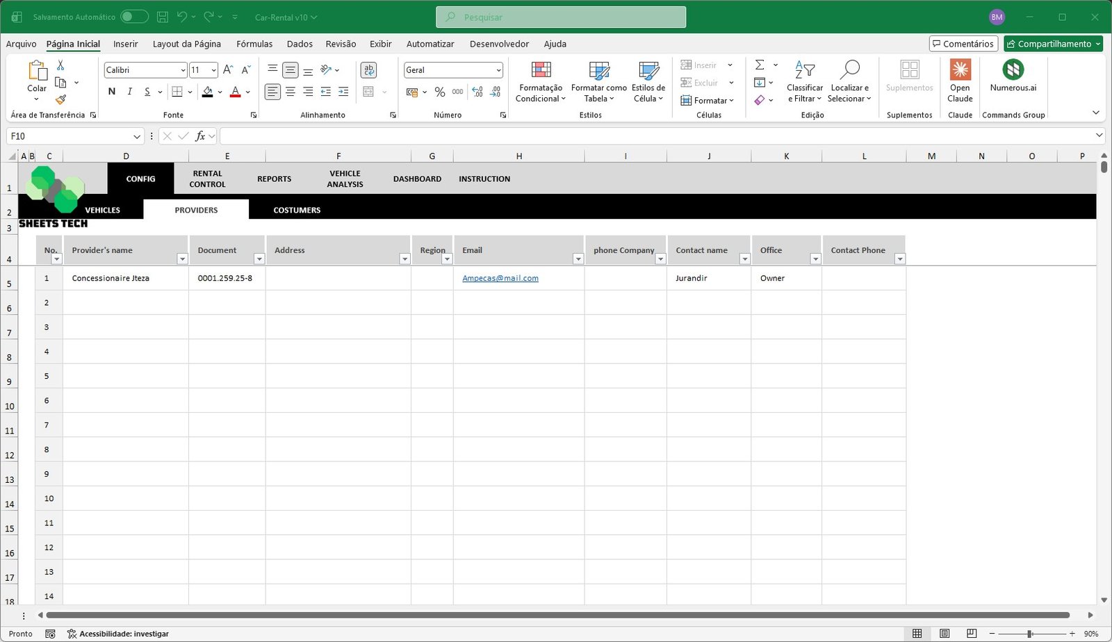 Car Rental Excel Spreadsheet Template - Image 5