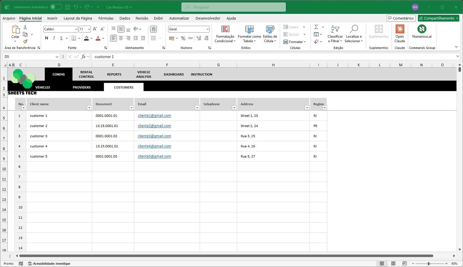Car Rental Excel Spreadsheet Template - Image 6