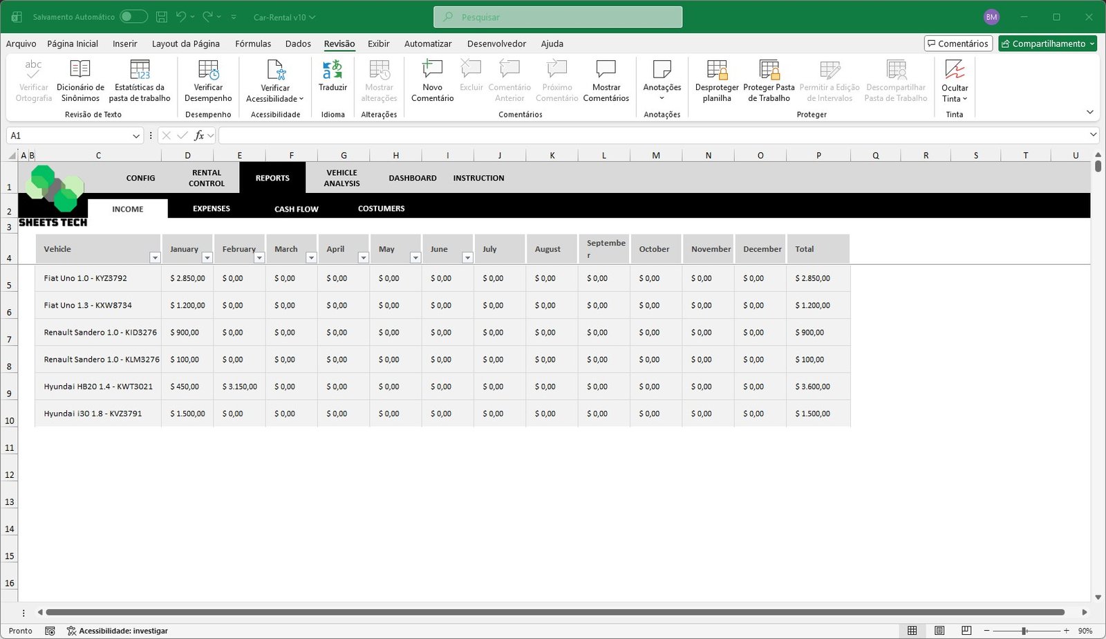 Car Rental Excel Spreadsheet Template - Image 7