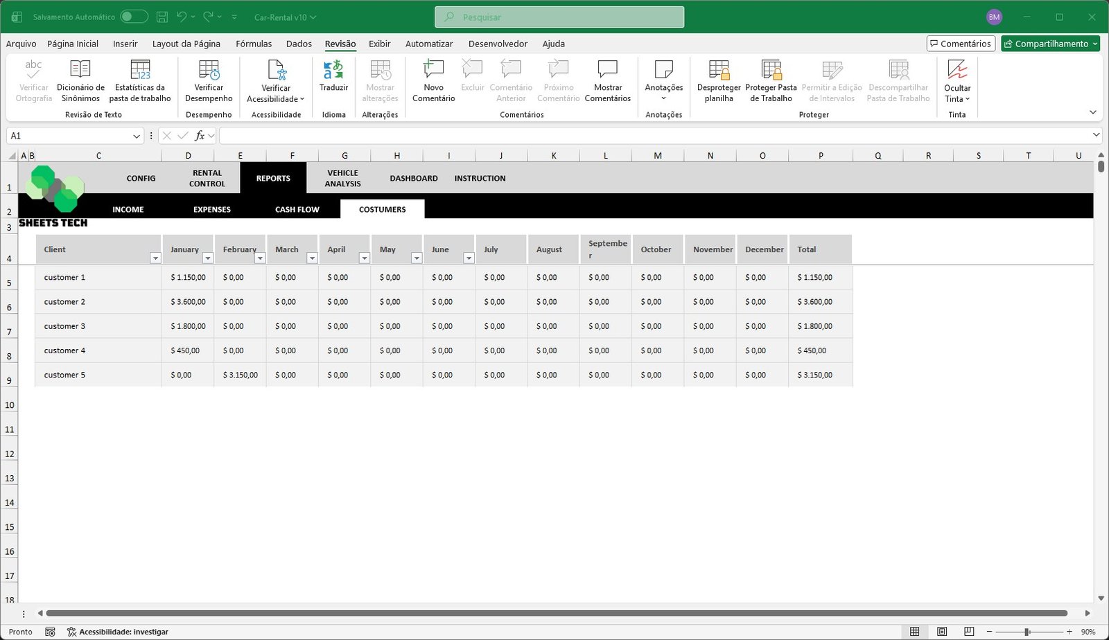 Car Rental Excel Spreadsheet Template - Image 10