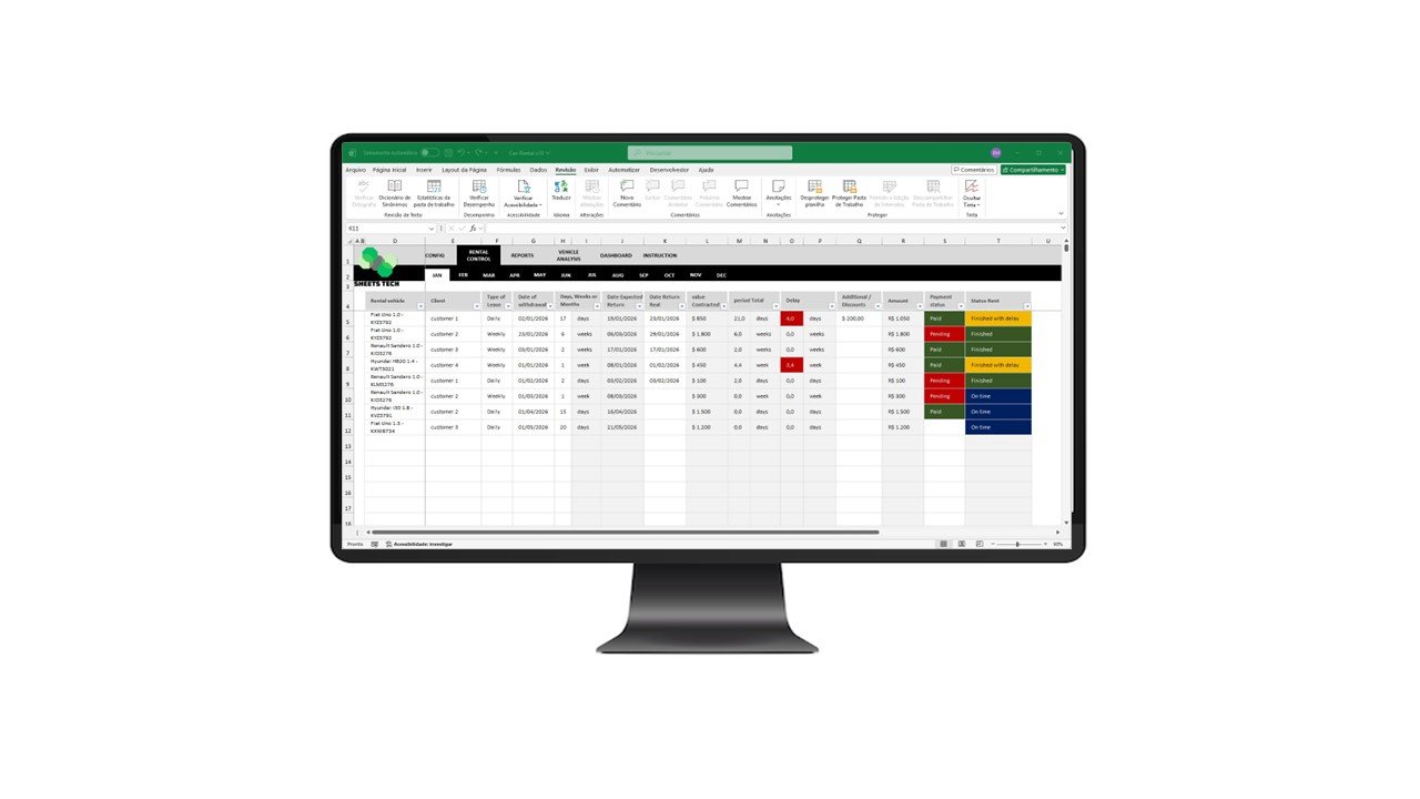 Car Rental Excel Spreadsheet Template