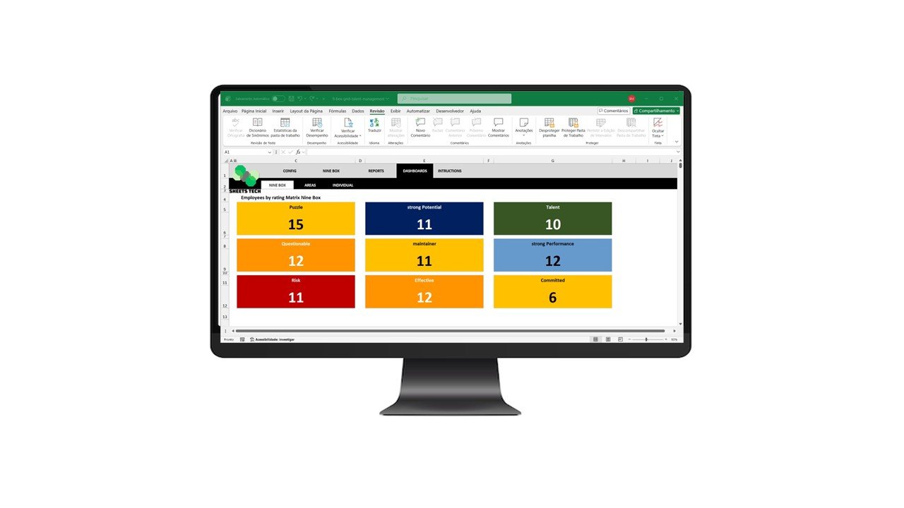 Nine Box Matrix Spreadsheet in Excel