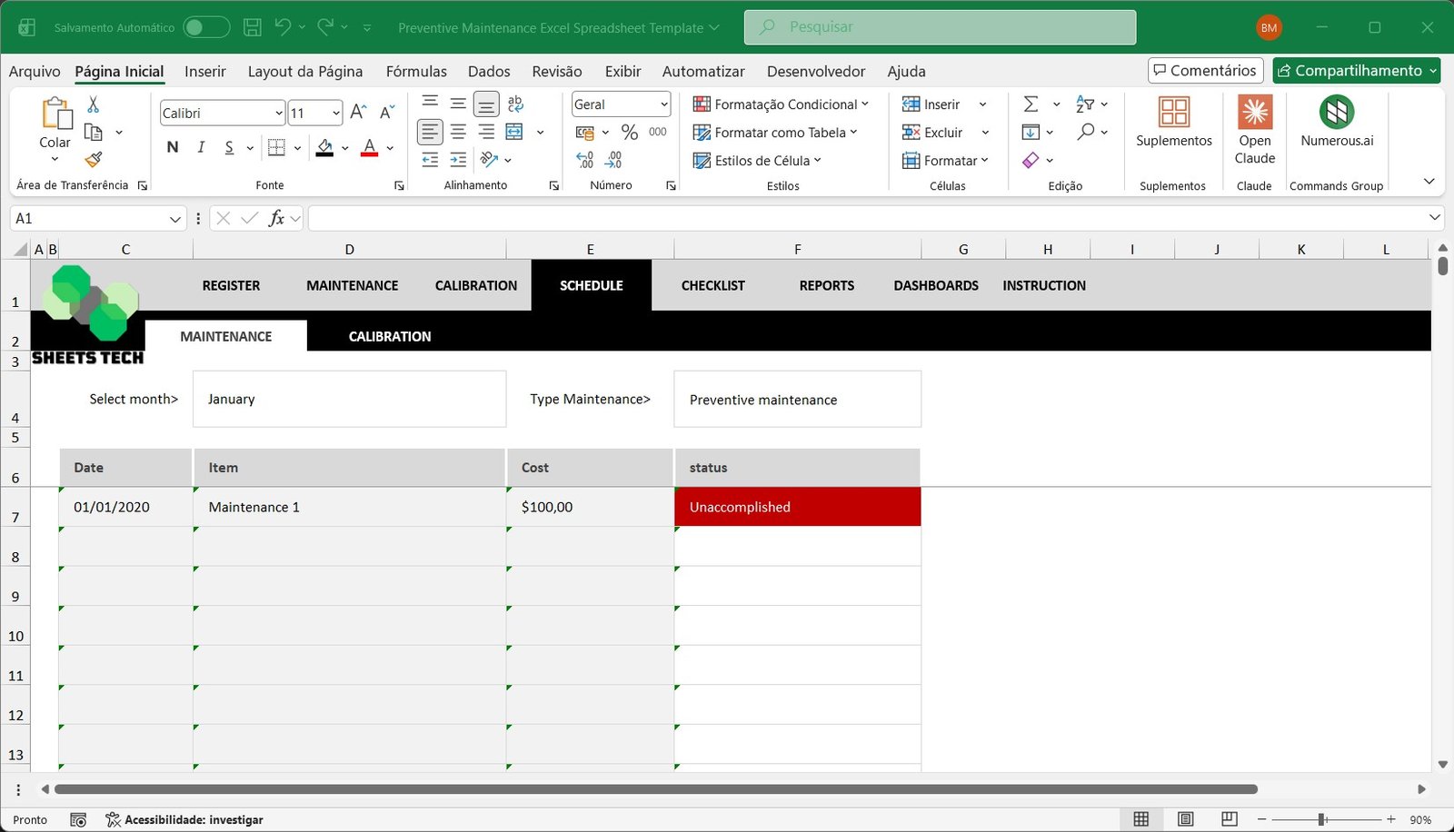 Preventive Maintenance Excel Spreadsheet Template - Image 5