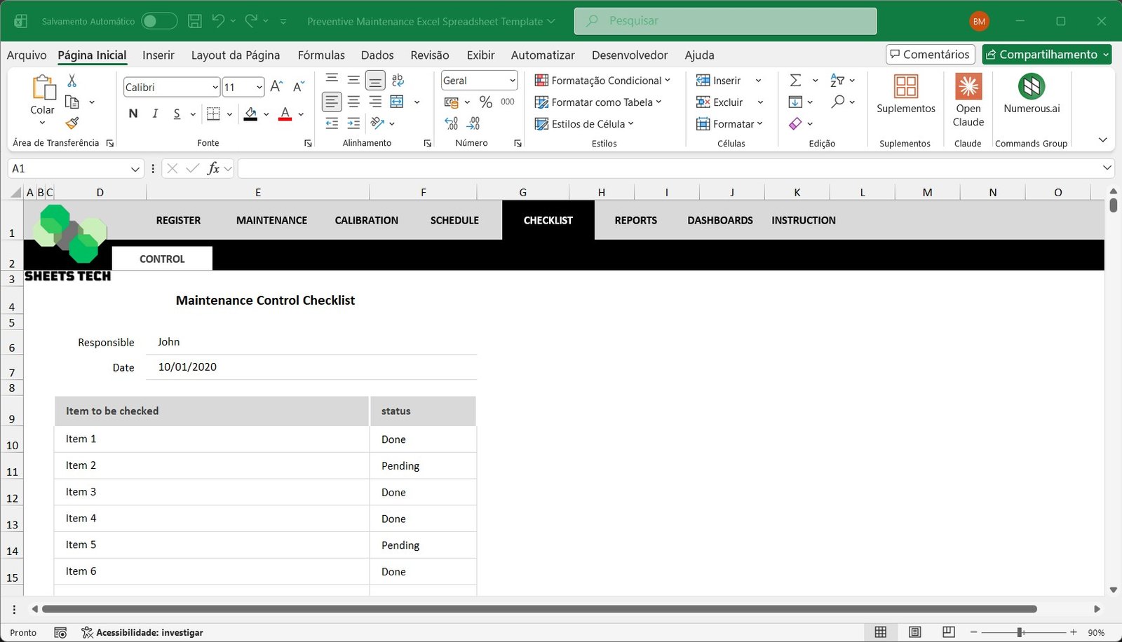 Preventive Maintenance Excel Spreadsheet Template - Image 7