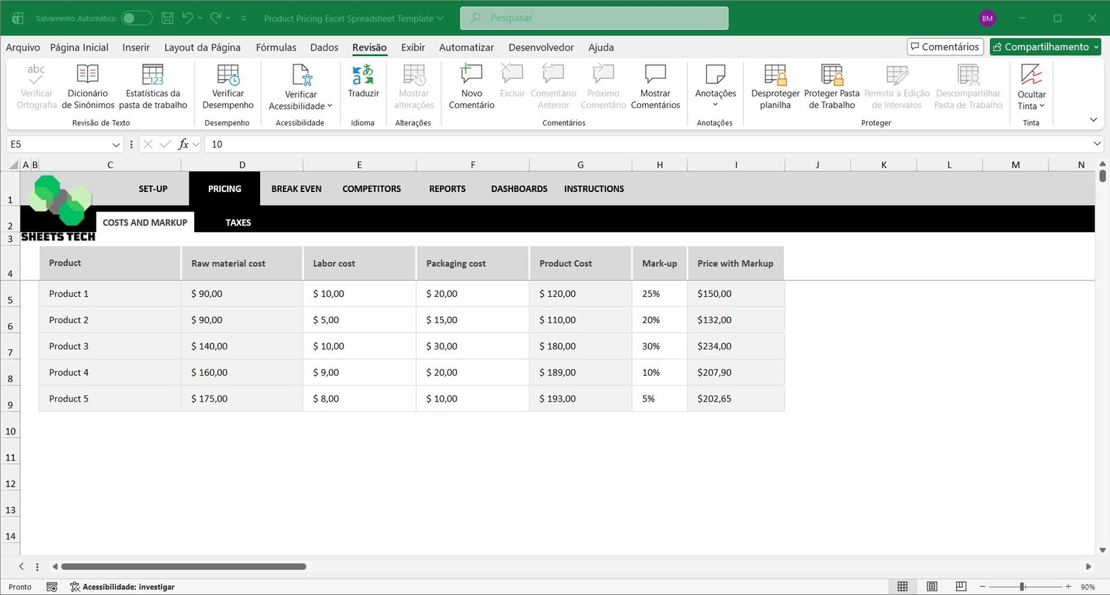 Product Pricing Excel Spreadsheet Template - Image 8
