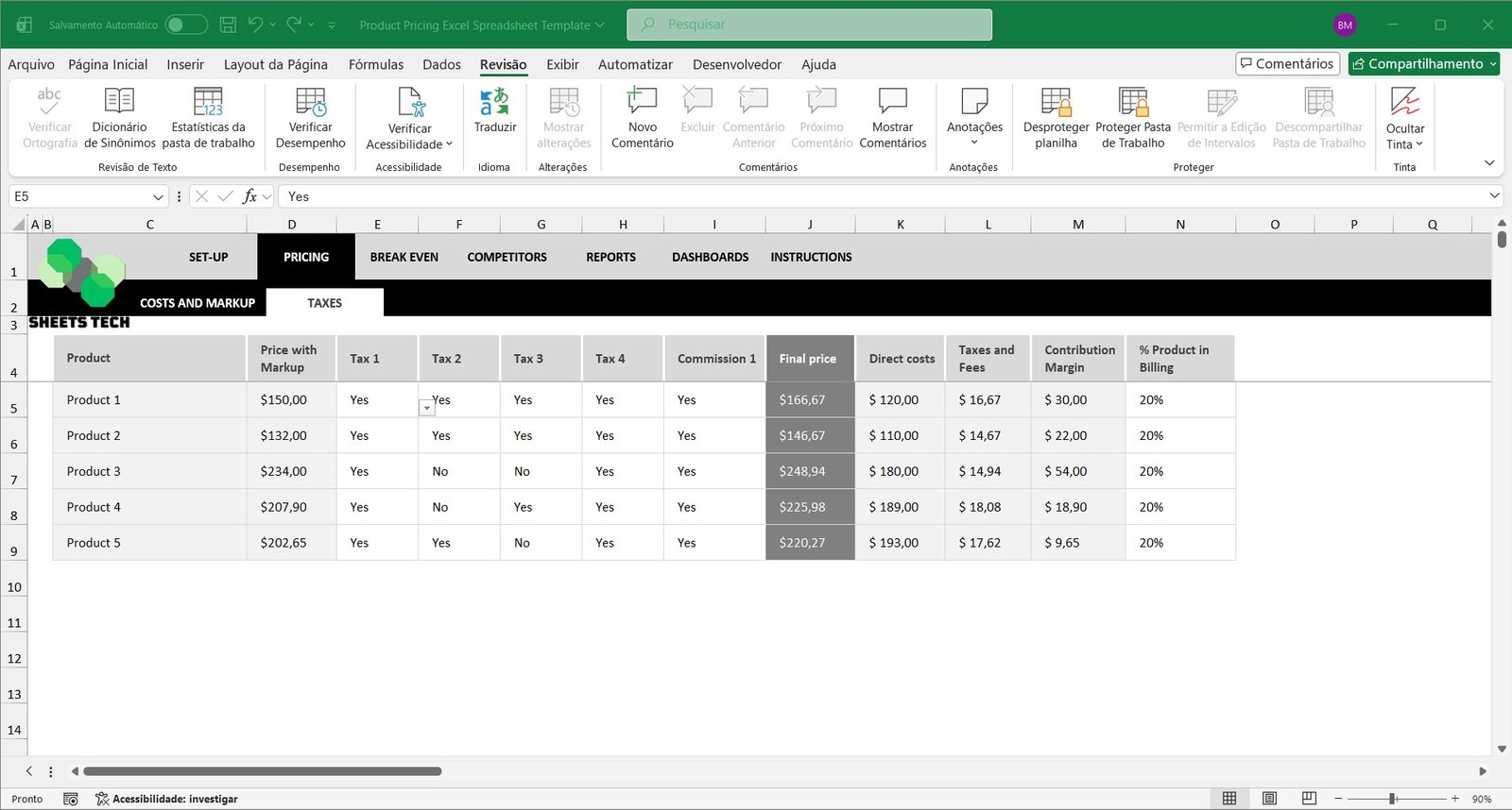 Product Pricing Excel Spreadsheet Template - Image 9