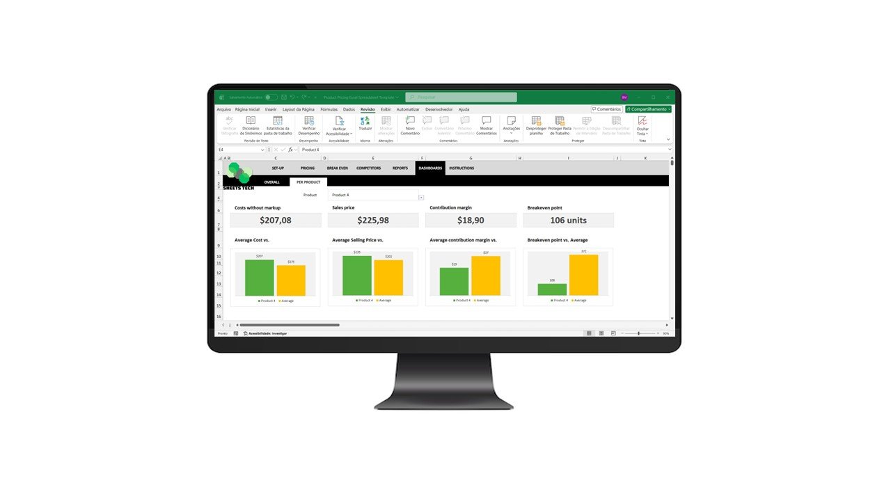 Product Pricing Excel Spreadsheet Template