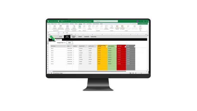 Restaurant Menu Engineering Excel Spreadsheet Template