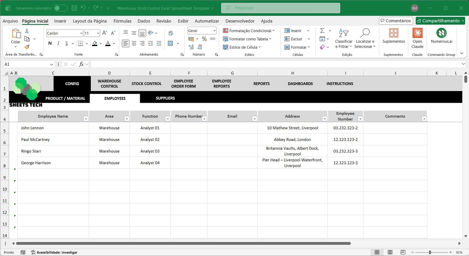 Warehouse Stock Control Excel Spreadsheet Template - Image 5