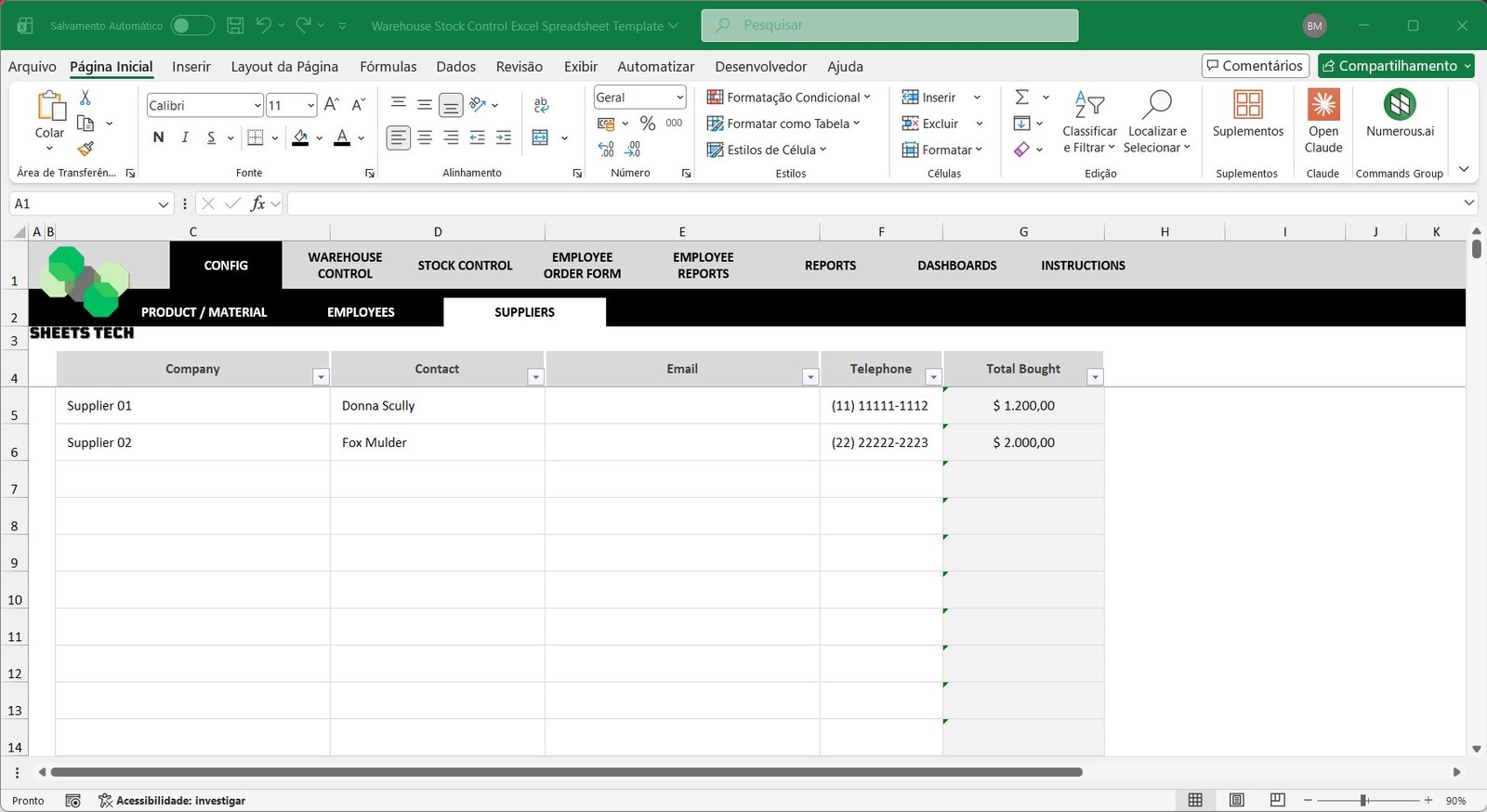 Warehouse Stock Control Excel Spreadsheet Template - Image 6