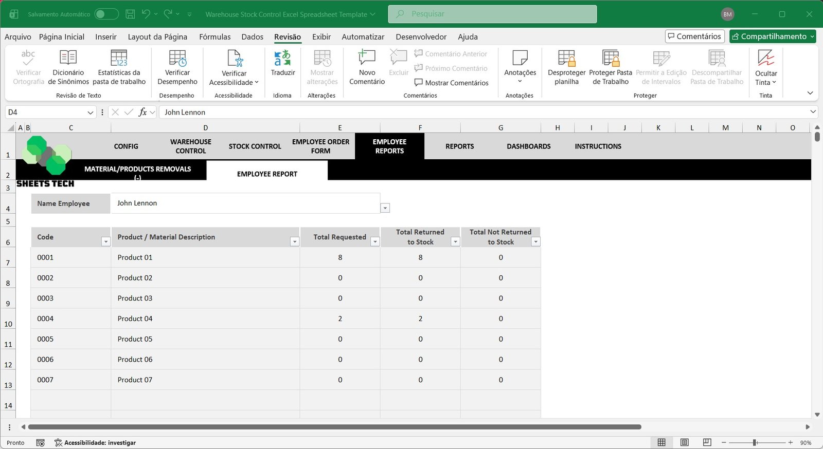 Warehouse Stock Control Excel Spreadsheet Template - Image 11