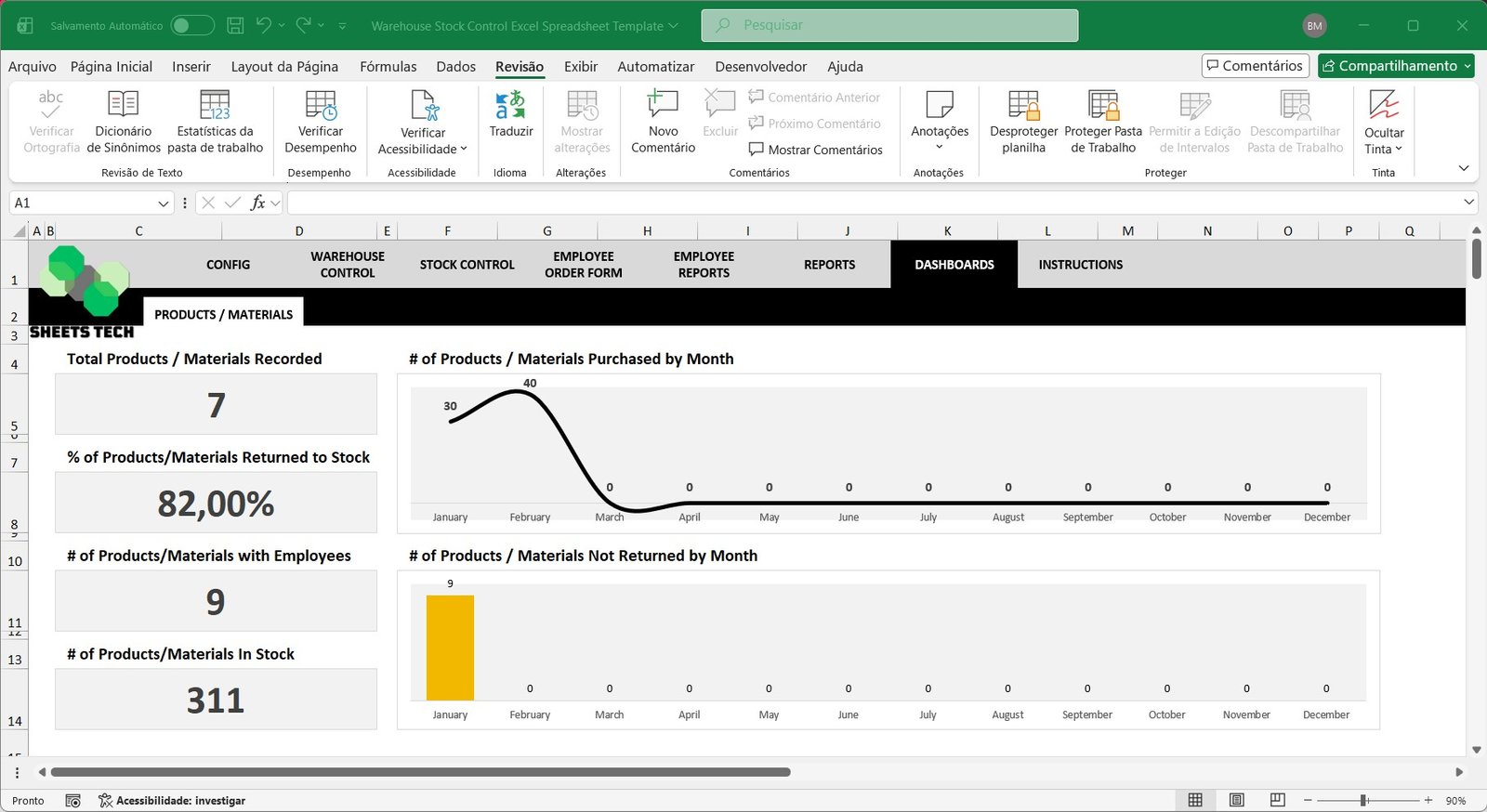 Warehouse Stock Control Excel Spreadsheet Template - Image 3