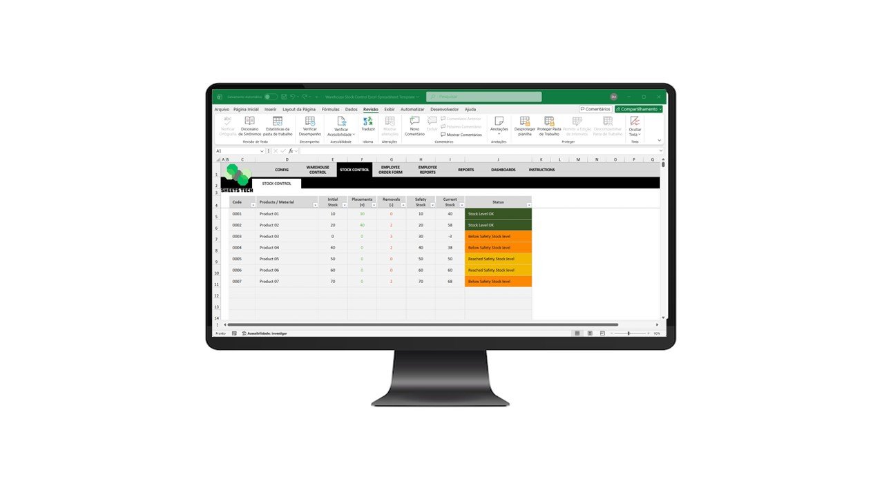 Warehouse Stock Control Excel Spreadsheet Template