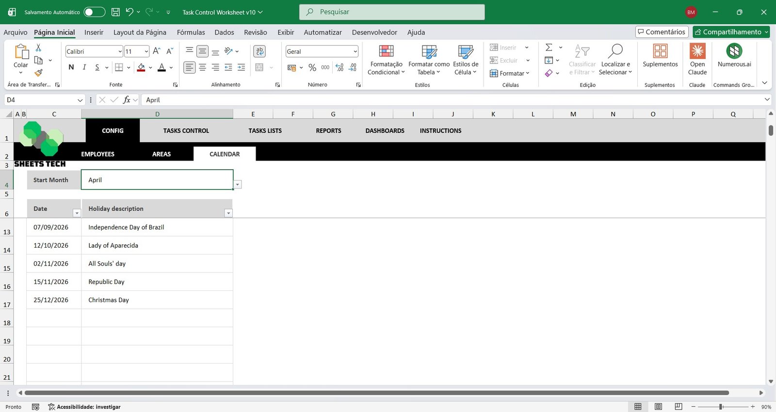 Task Control Excel Spreadsheet Template - Image 8
