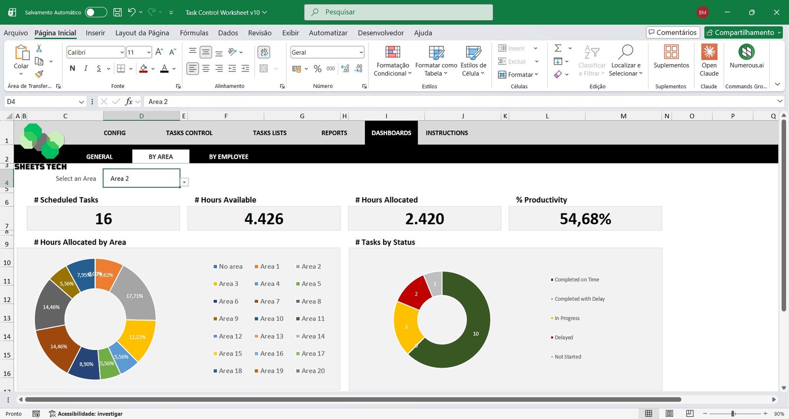 Task Control Excel Spreadsheet Template - Image 2
