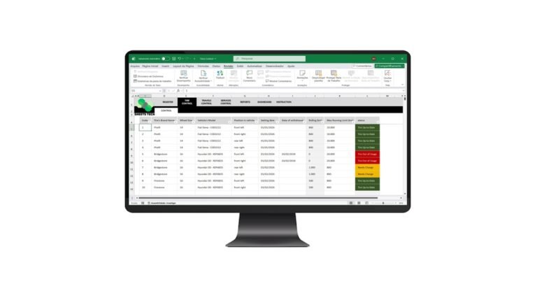 Tire Control Excel Spreadsheet Template